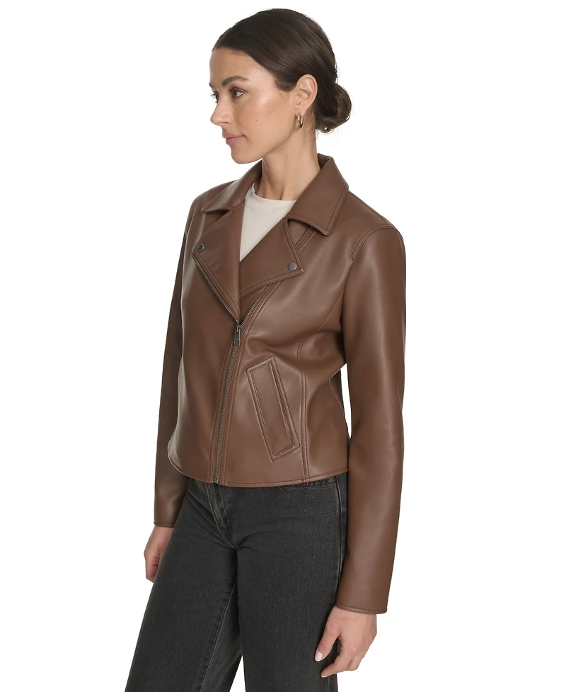 Levi's Women's Regular Faux Leather Asymmetric-Zip Moto Jacket