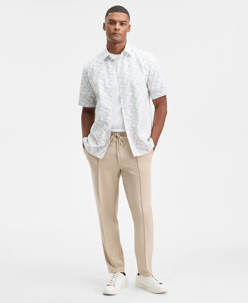 Alfani Men's Jesse Geo-Print Short-Sleeve Button Shirt, Macy's Exclusive