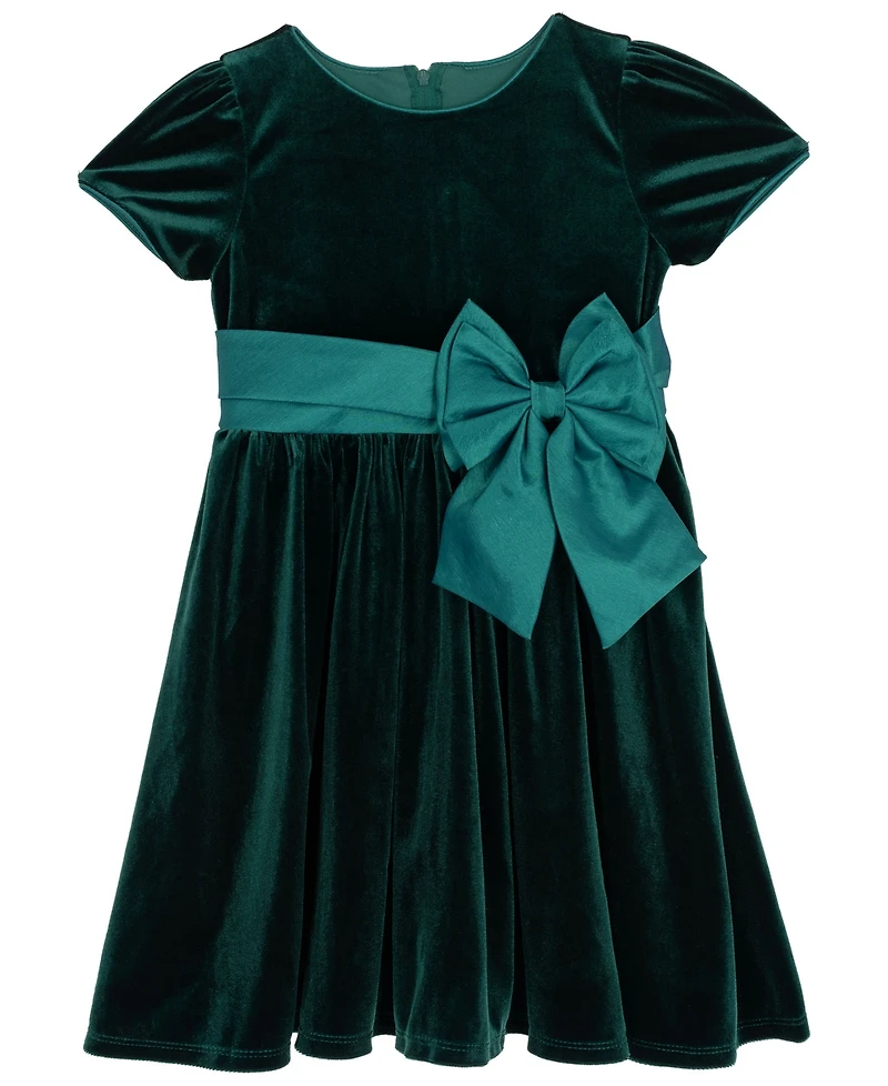 Rare Editions Girls 2T-6X Taffeta Bow Detail Dress