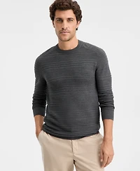 Alfani Men's Long-Sleeve Merino Exposed Raglan Textured Crewneck Sweater, Macy's Exclusive