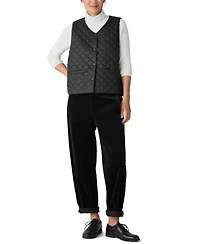 Eileen Fisher Women's V-Neck Quilted Sleeveless Vest