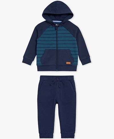 7 For All Mankind Baby Boys 2-Piece Sweat Long Sleeve Hoodie and Joggers Set