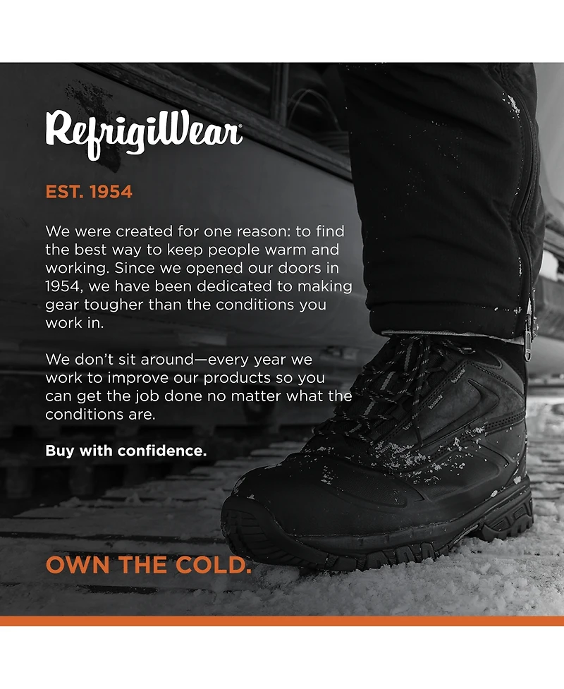RefrigiWear Men's Polar Force Max Waterproof Insulated 8-Inch Leather Work Boots