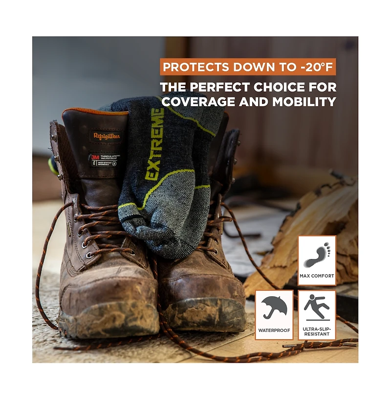RefrigiWear Men's Ice Viking Waterproof Insulated Work Boots Composite Toe, Anti-Slip, Cold Weather Safety Footwear