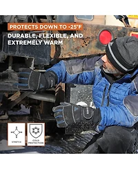 RefrigiWear Men's Waterproof Frostline Gloves - Insulated Winter Work for Men