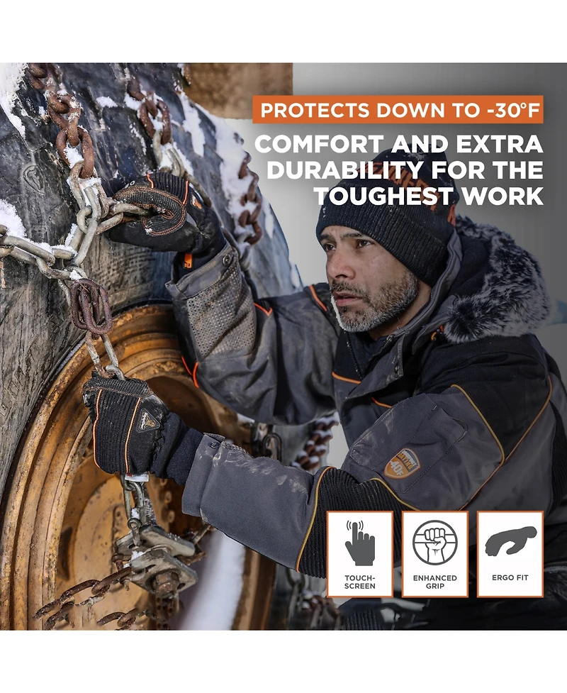 RefrigiWear Men's PolarForce Gloves - Extreme Cold Protection, Touchscreen Compatible, Kevlar Reinforced