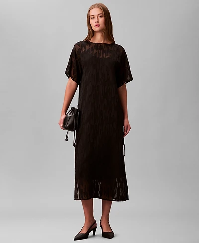 Calvin Klein Women's Short Sleeve Midi Dress