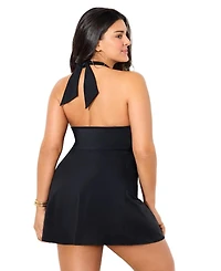 Swimsuits for All Women's High Neck Halter Swimdress