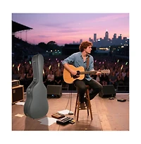 Yescom Ultralight Epp Acoustic Guitar Case with Headstock Protector 40/41 Inch Hard Shell Carrying Case with Shoulder Straps for Gig Travel Black