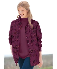 Woman Within Women's Soft Sueded Moleskin Shirt
