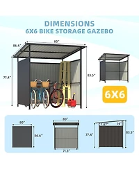Aecojoy 6' x 6' Gazebo Outdoor Pergola for Patio, Small Lean to Hardtop Grill Gazebo