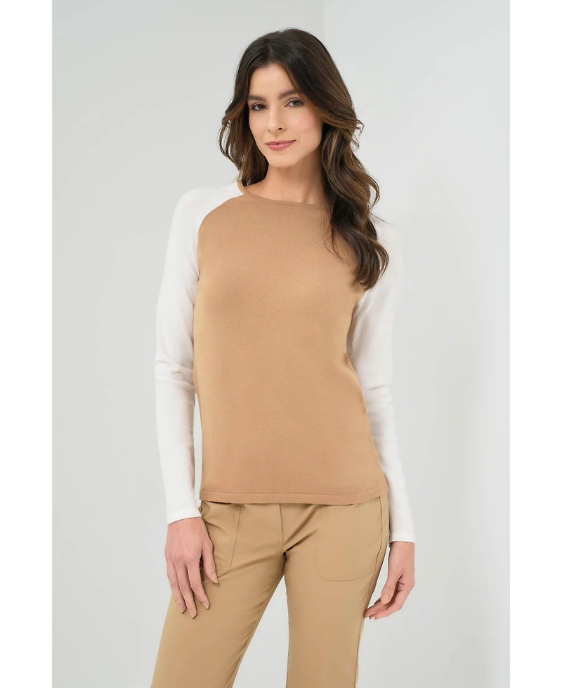 Anatomie Women's Connie Sweater Knit Baseball Sleeve Shirt