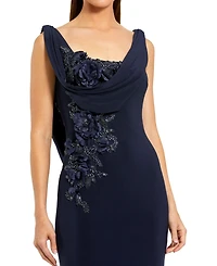 Mac Duggal Women's Sleeveless Jersey Cowl Neck Gown With Beading