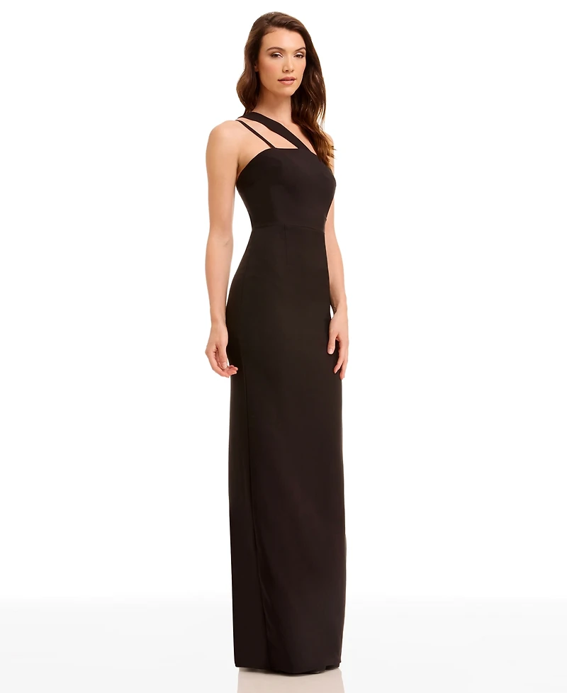 Dress the Population Women's Straight Neck Sheath Maxi