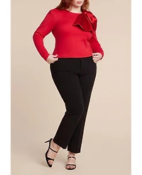 Eloquii Women's Strong Shoulder Top With Bow