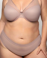 Curvy Couture Women's Sheer Mesh Plunge T-shirt Bra