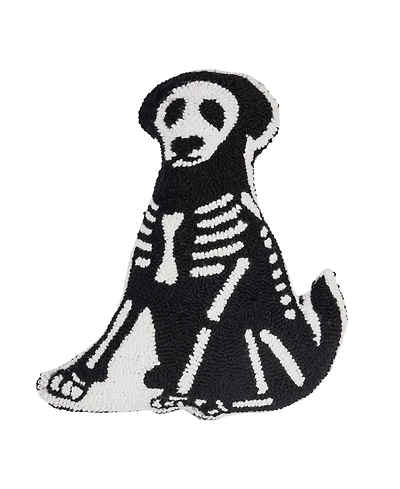 Halloween Dog Skeleton Costume Shaped Hooked Accent Pillow, 18" x 18"