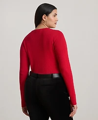 Lauren Ralph Plus Rib-Knit Crew Neck Sweater