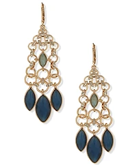 lonna & lilly Cubic Zirconia and Glass Stone Gold-Tone Chandelier Earrings