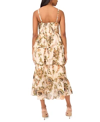 Msk Women's Sleeveless Tiered Midi Dress