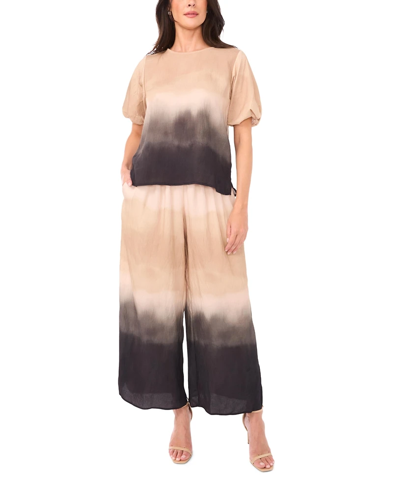 Vince Camuto Women's Gathered Tie-Dye Wide-Leg Pants