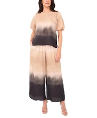 Vince Camuto Women's Gathered Tie-Dye Wide-Leg Pants