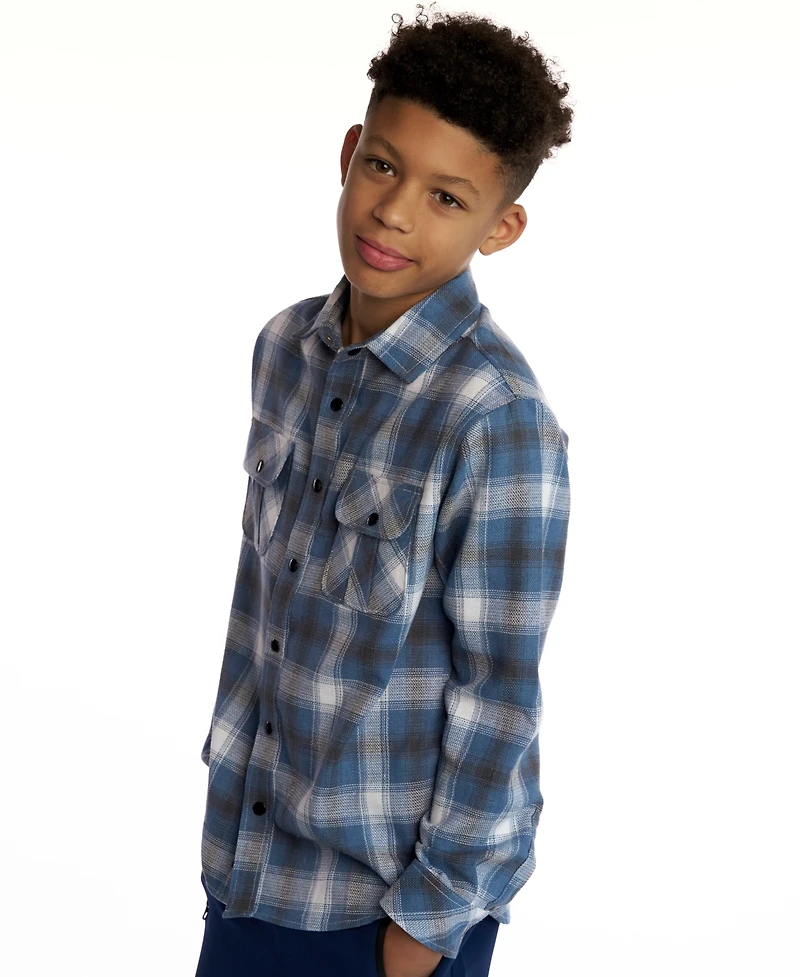 Sovereign Code Boys 5-20 Collared Plaid Long Sleeves Shirt