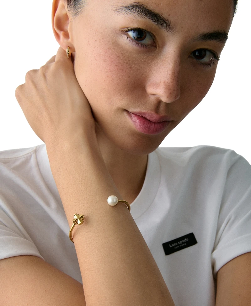 kate spade new york Imitation Pearl and Cubic Zirconia Flower Bracelet (also Gold-Tone)