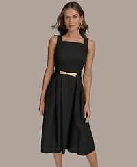 Donna Karan New York Women's A-Line Square Neck Midi Dress