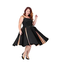 Unique Vintage Plus Square Neck Sleeveless Godet Swing Dress