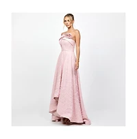 Bariano Women's Addyson Strapless Hi Lo Gown