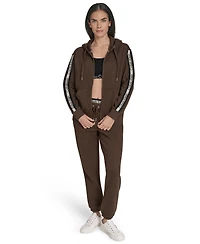 Calvin Klein Women's Fleece Logo Tape Hoodie Jacket