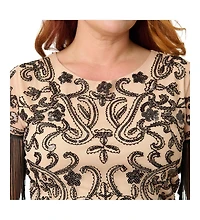 Unique Vintage Plus Beaded Nadine Fringe Flapper Dress