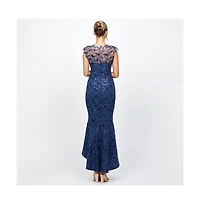 Bariano Women's Phoebe Cap Sleeve Hi Lo Dress