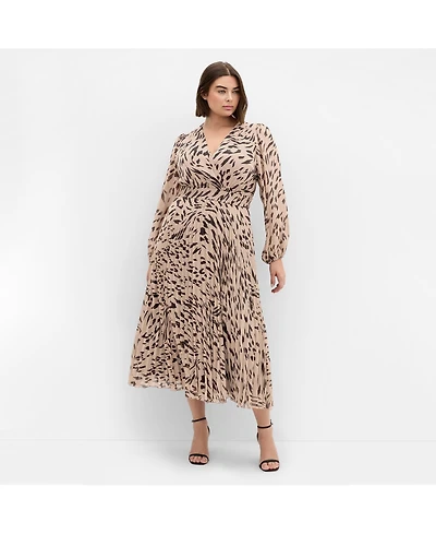City Chic Women's Georgina Animal Print Dress