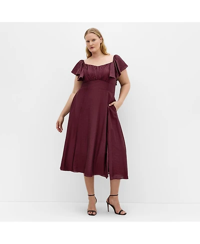 City Chic Women's Alisia Tie-Back Midi Dress
