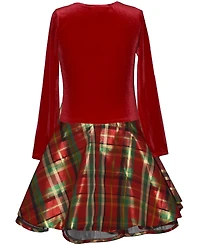 Bonnie Jean Girls 7-16 Long Sleeve Plaid Hipster Dress