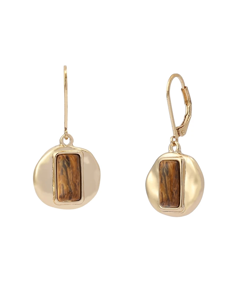 Robert Lee Morris Soho Malachite Molten Disc Drop Earrings