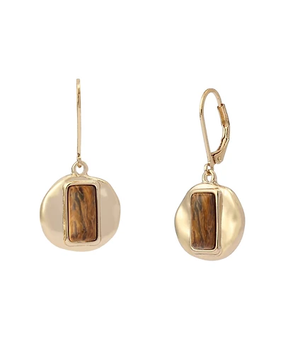 Robert Lee Morris Soho Malachite Molten Disc Drop Earrings