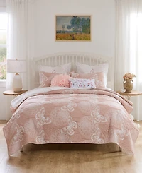 Greenland Home Fashions Mariposa Dahlia Matelasse 3-Pc. Coverlet Set