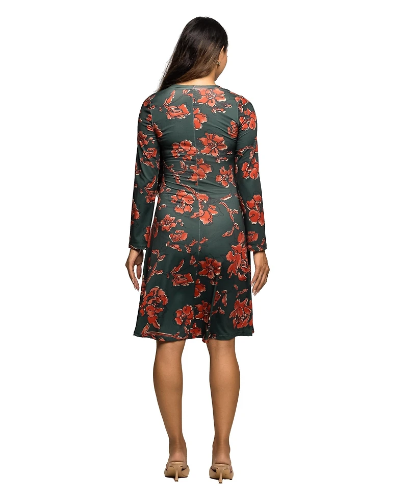 24seven Comfort Apparel Women's Maternity Fit and Flare Dress