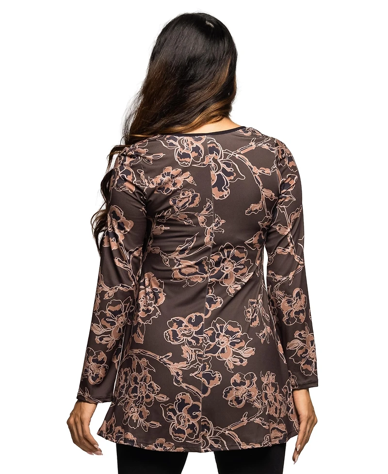 24seven Comfort Apparel Women's Maternity Long Sleeve Tunic Top