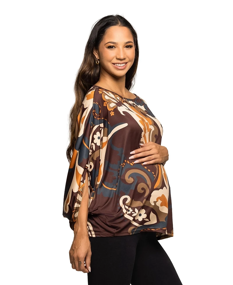 24seven Comfort Apparel Women's Maternity Dolman Sleeve Top
