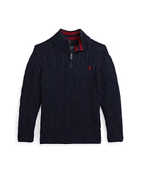 Polo Ralph Lauren Boys 2-7 Cable-Knit Cotton Quarter-Zip Sweater