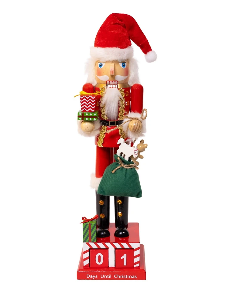 Kurt Adler Wooden 15-Inch Santa Calendar Nutcracker