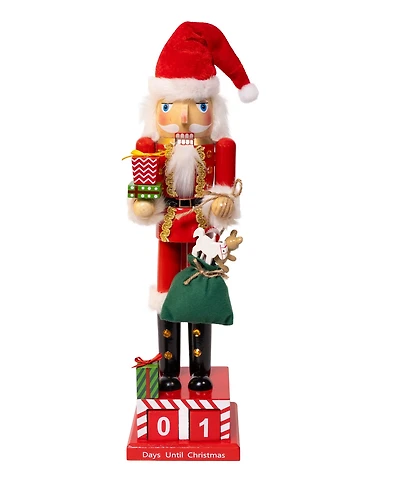 Kurt Adler Wooden 15-Inch Santa Calendar Nutcracker