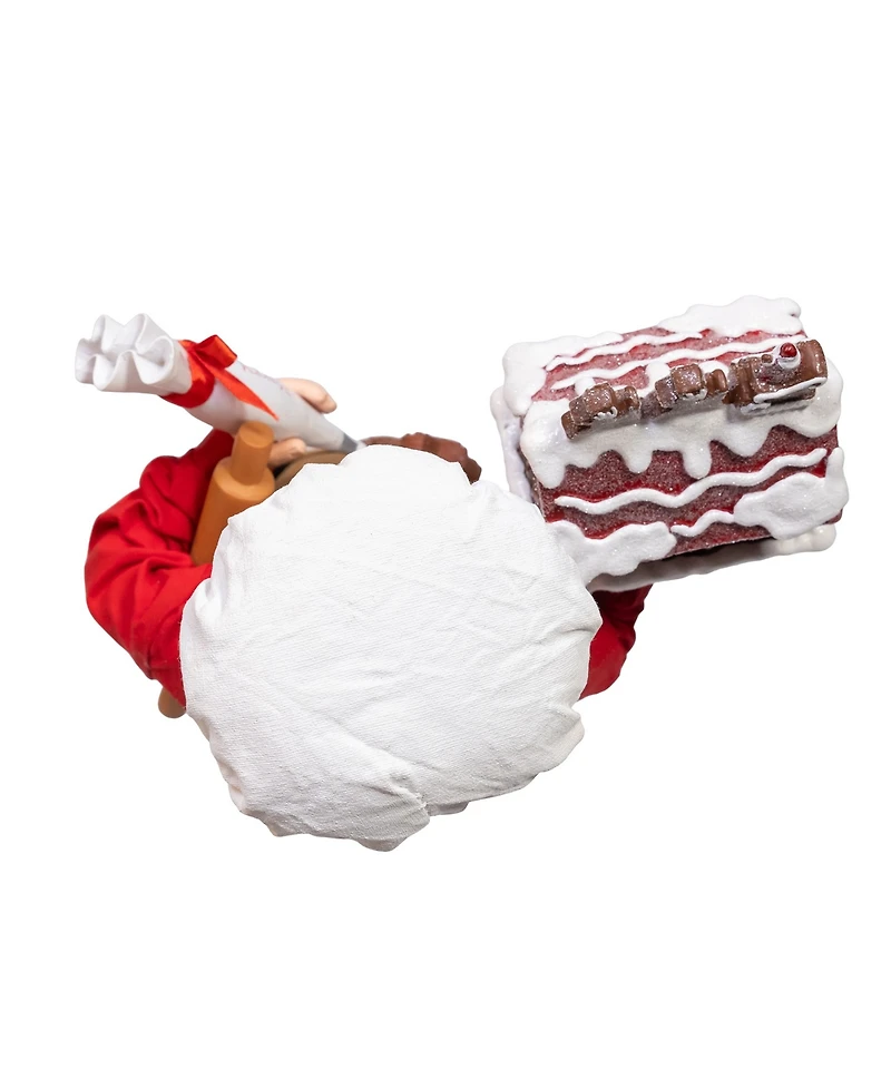 Kurt Adler 10.5-Inch Fabriche Chef Santa Decorating Gingerbread House