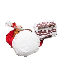 Kurt Adler 10.5-Inch Fabriche Chef Santa Decorating Gingerbread House