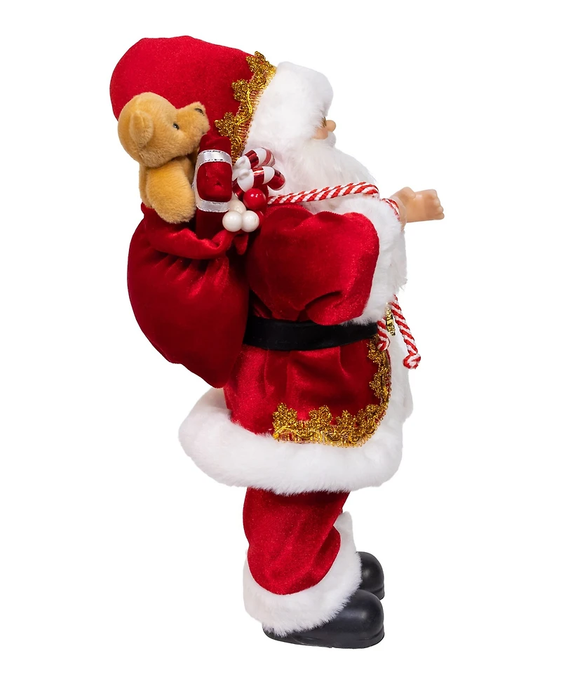 Kurt Adler 12-Inch Standing Christmas Santa with Sack