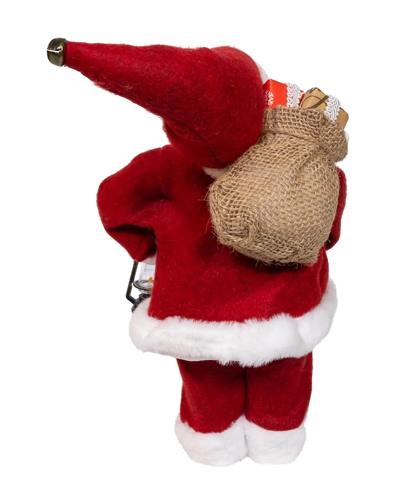 Kurt Adler 12-Inch Standing Christmas Santa with Sack and Lantern